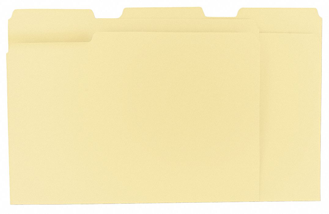 UNIVERSAL Letter Size File Folders, 1/3 Tab Cut, 9 1/2 in Height, 11 3/