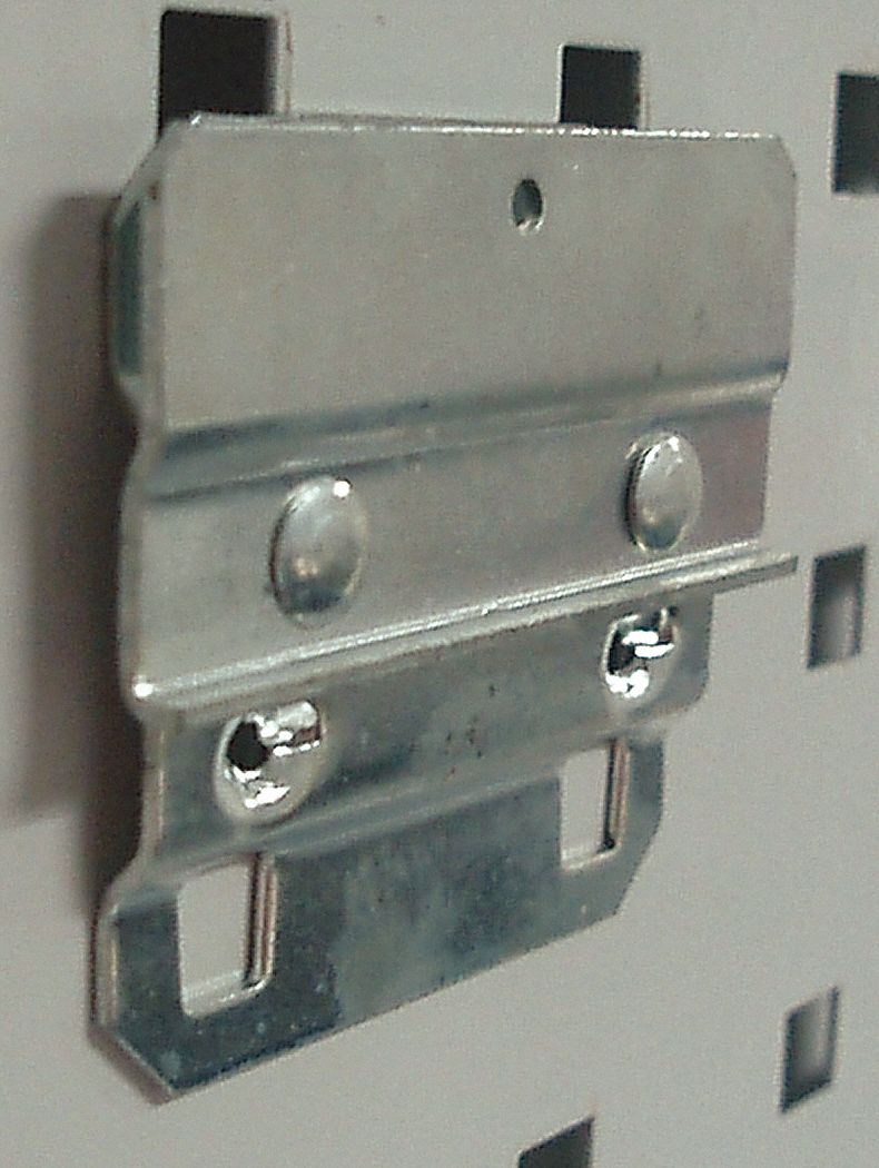 GRAINGER APPROVED Steel Bin Mounting Clip, Screw In Mounting Type, Silver, Finish Bright Zinc