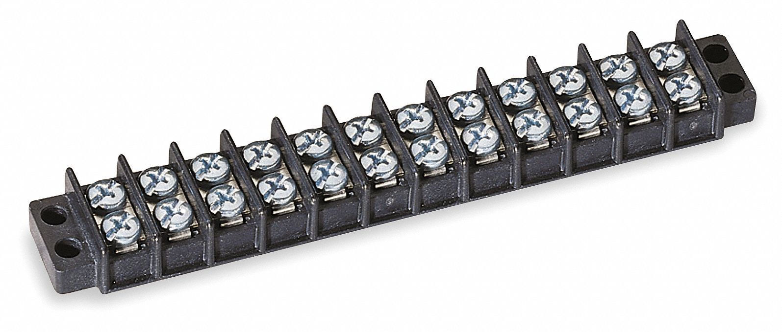 GRAINGER APPROVED 12Pole Thermal Plastic Terminal Strip, 30 A Amps