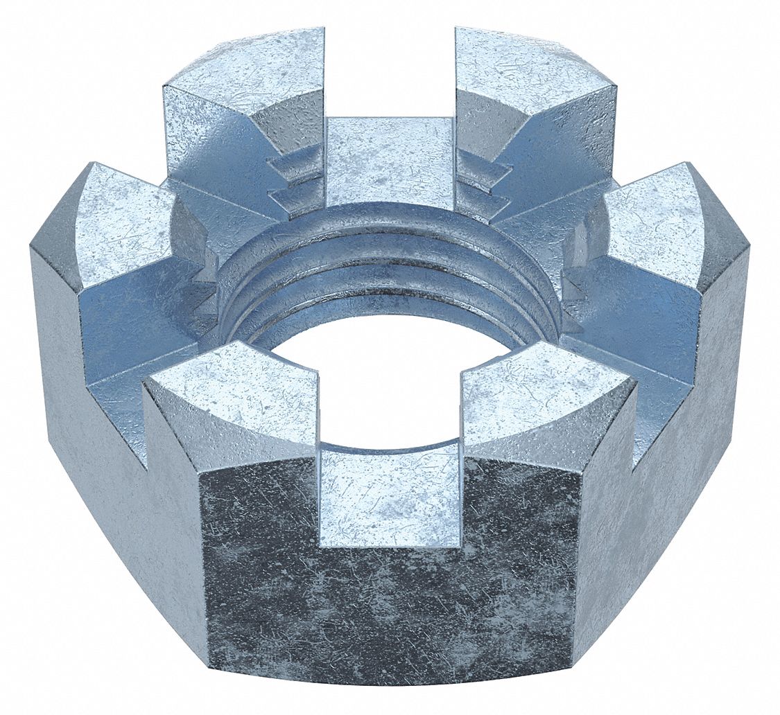 Slotted Castle, 7/16"-20 Thread Size, Castle Nut - 6YRH6|351084G - Grainger