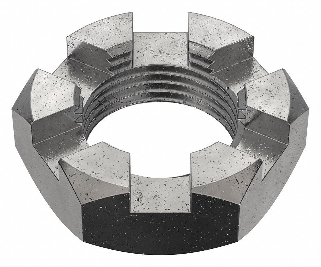 Slotted Castle, 1 1/8"-12 Thread Size, Castle Nut - 6YRL8|354365G