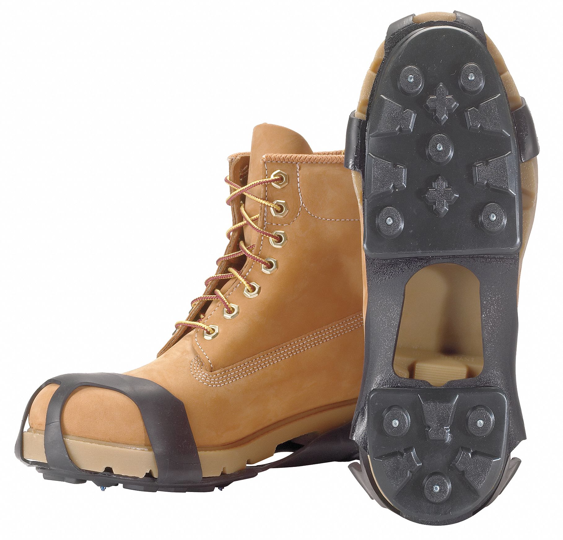 WINTER WALKING UNISEX ICE CLEATS, S, SIZE 5 TO 7½/7 TO 9½, TUNGSTEN CARBIDE/RUBBER, BLK