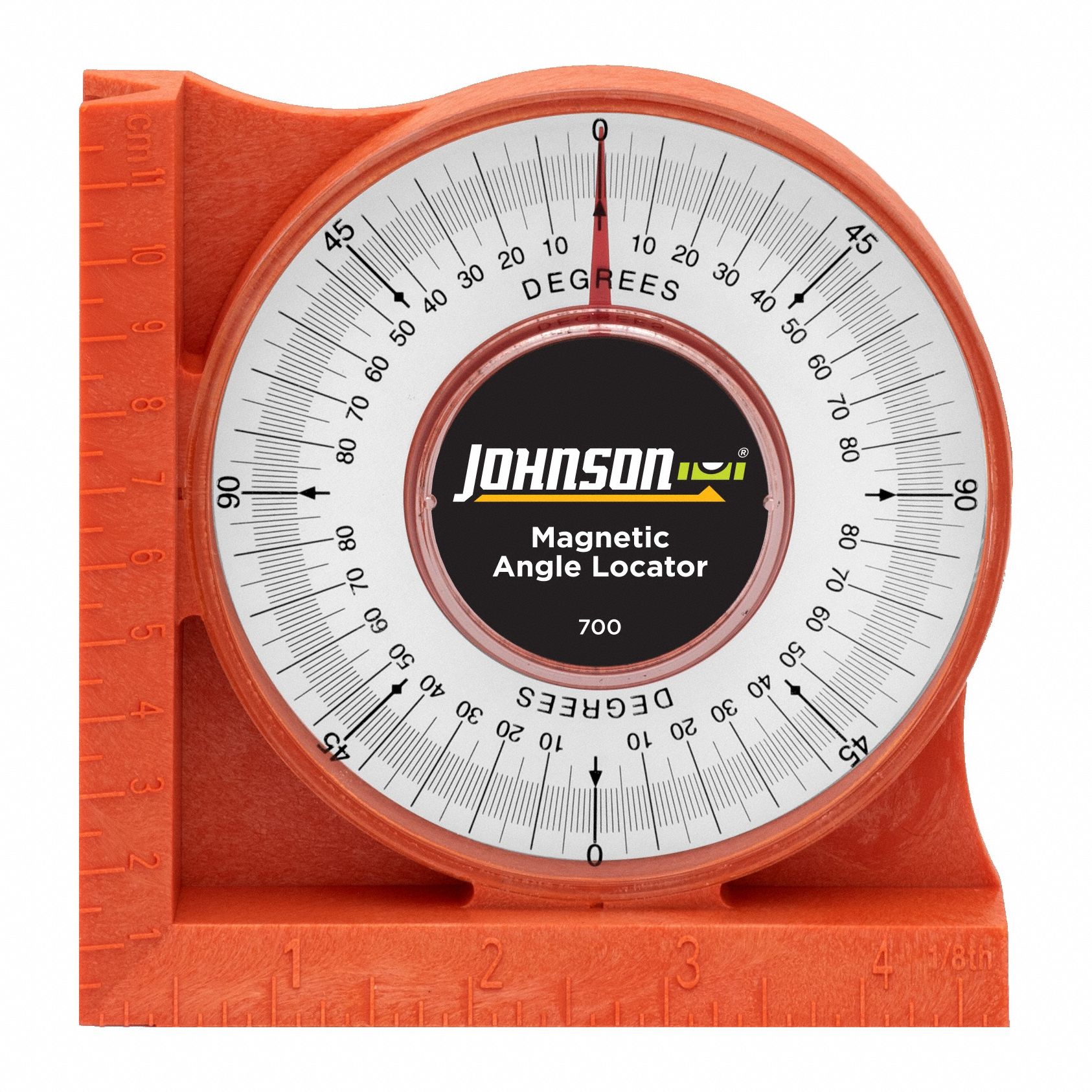 JOHNSON LEVEL, 4 Quadrants, Protractor/Angle Locator 6A511