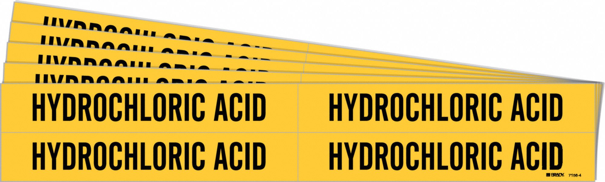 Hydrochloric Acid, Yellow, Pipe Marker 781VG671564PK Grainger