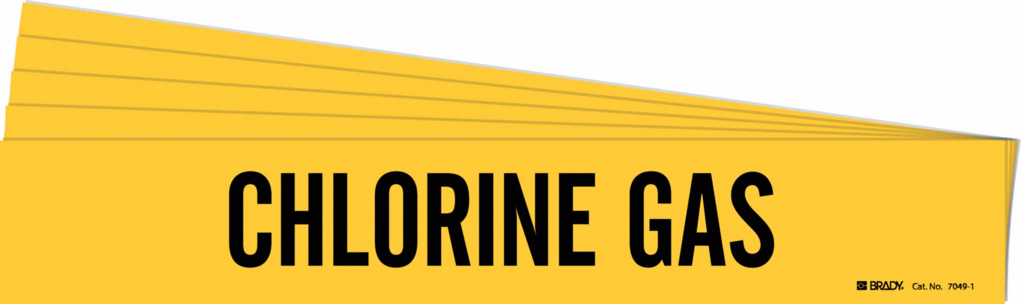 Chlorine Gas, Yellow, Pipe Marker 781WY470491PK Grainger