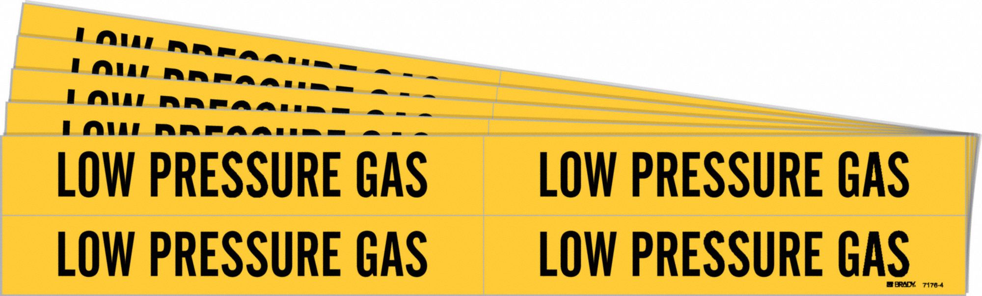Low Pressure Gas, Yellow, Pipe Marker 781X7771764PK Grainger