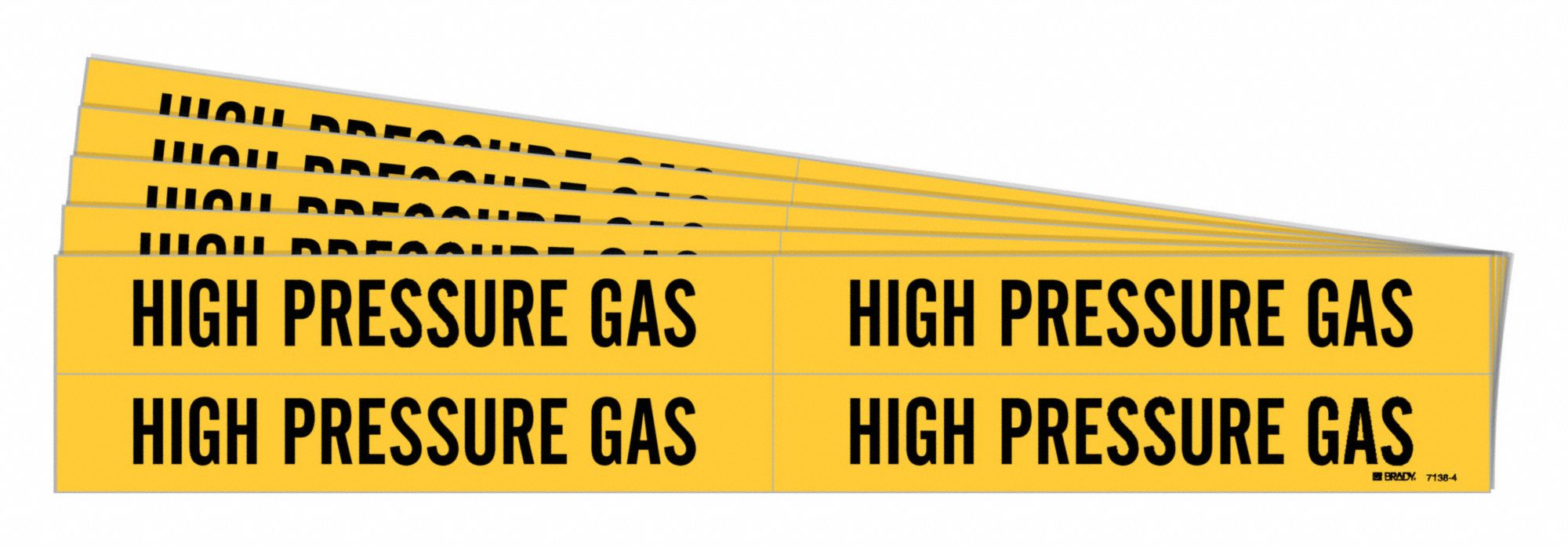 High Pressure Gas, Yellow, Pipe Marker 781XJ171384PK Grainger
