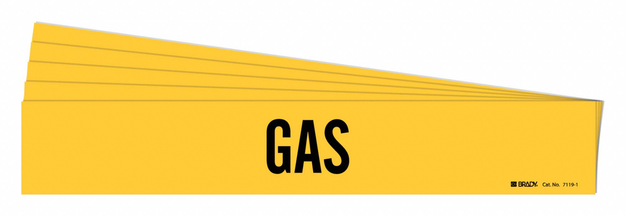 Gas, Yellow, Pipe Marker 781XN071191PK Grainger
