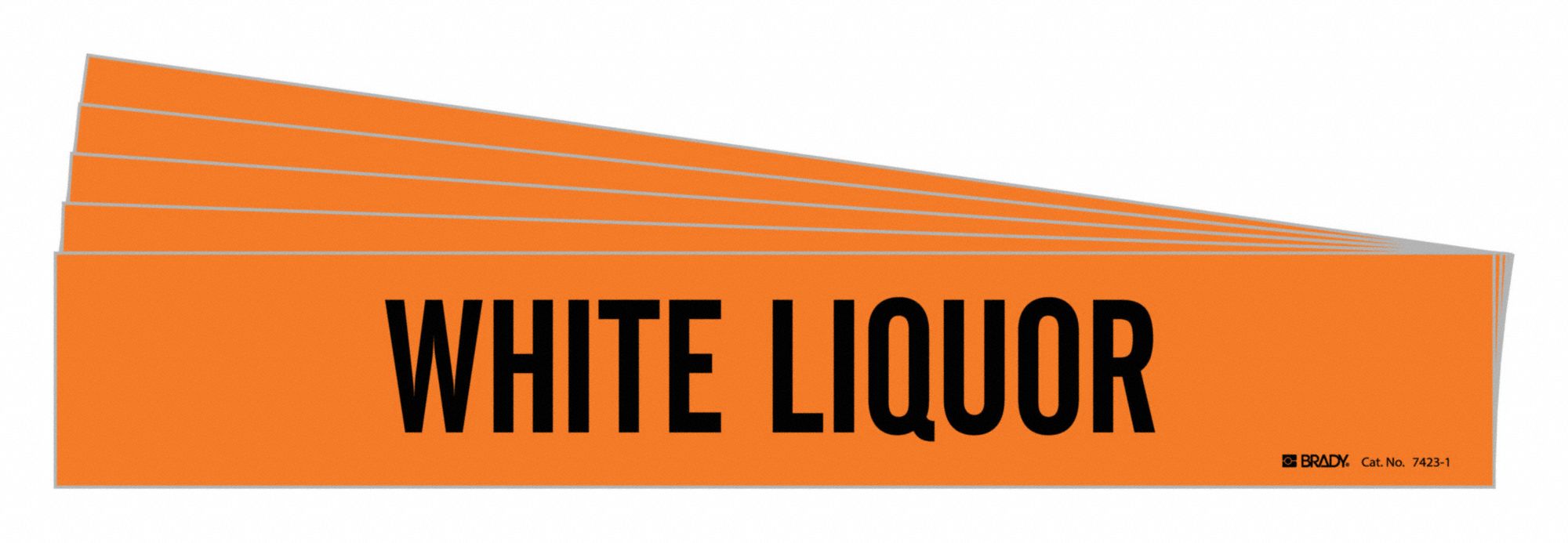 White Liquor, Orange, Pipe Marker 781Y8174231PK Grainger