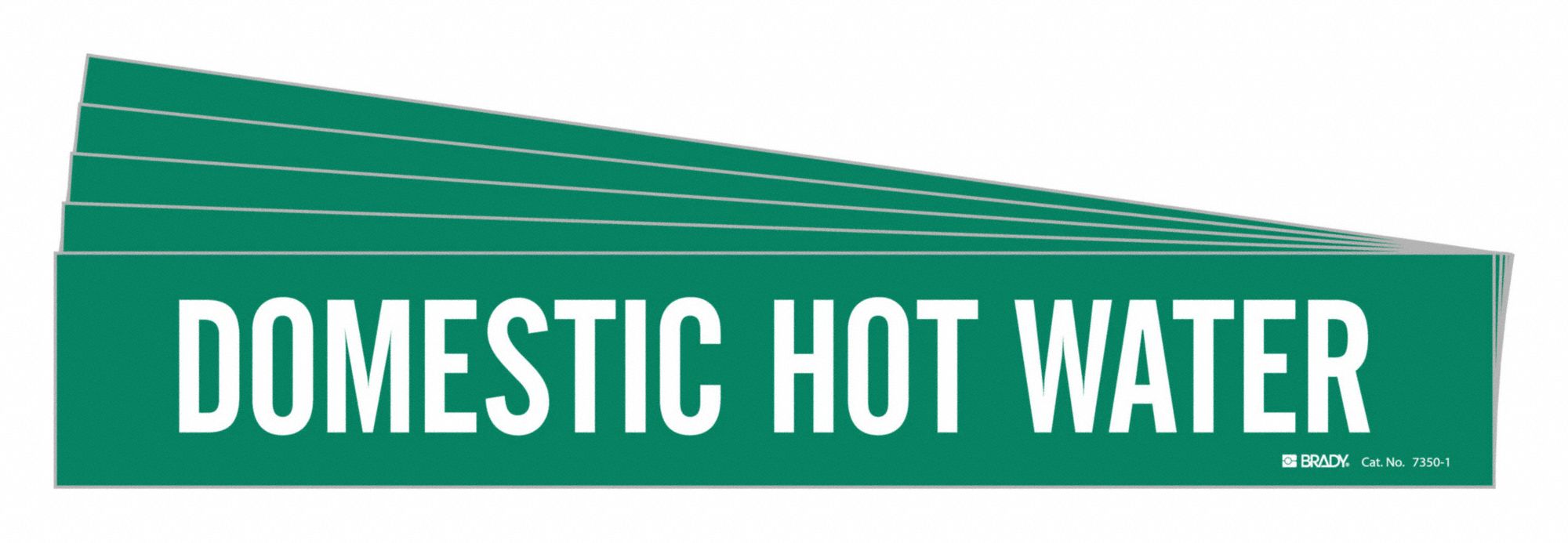 Domestic Hot Water, Green, Pipe Marker 782F2473501PK Grainger