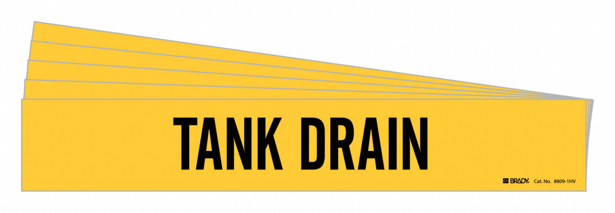 Tank Drain, Yellow, Pipe Marker 782FE088091HVPK Grainger