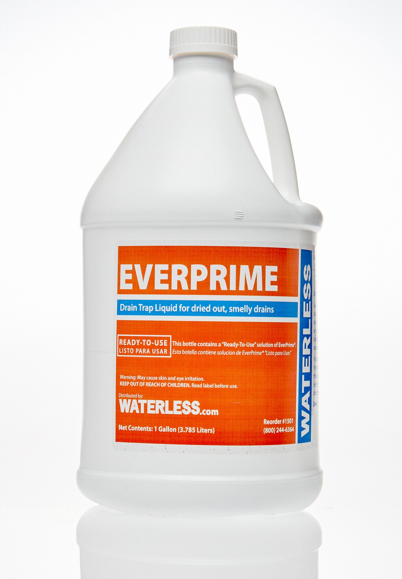EVER PRIME, Jug, 1 gal, Drain Trap Liquid 782KM11501 Grainger