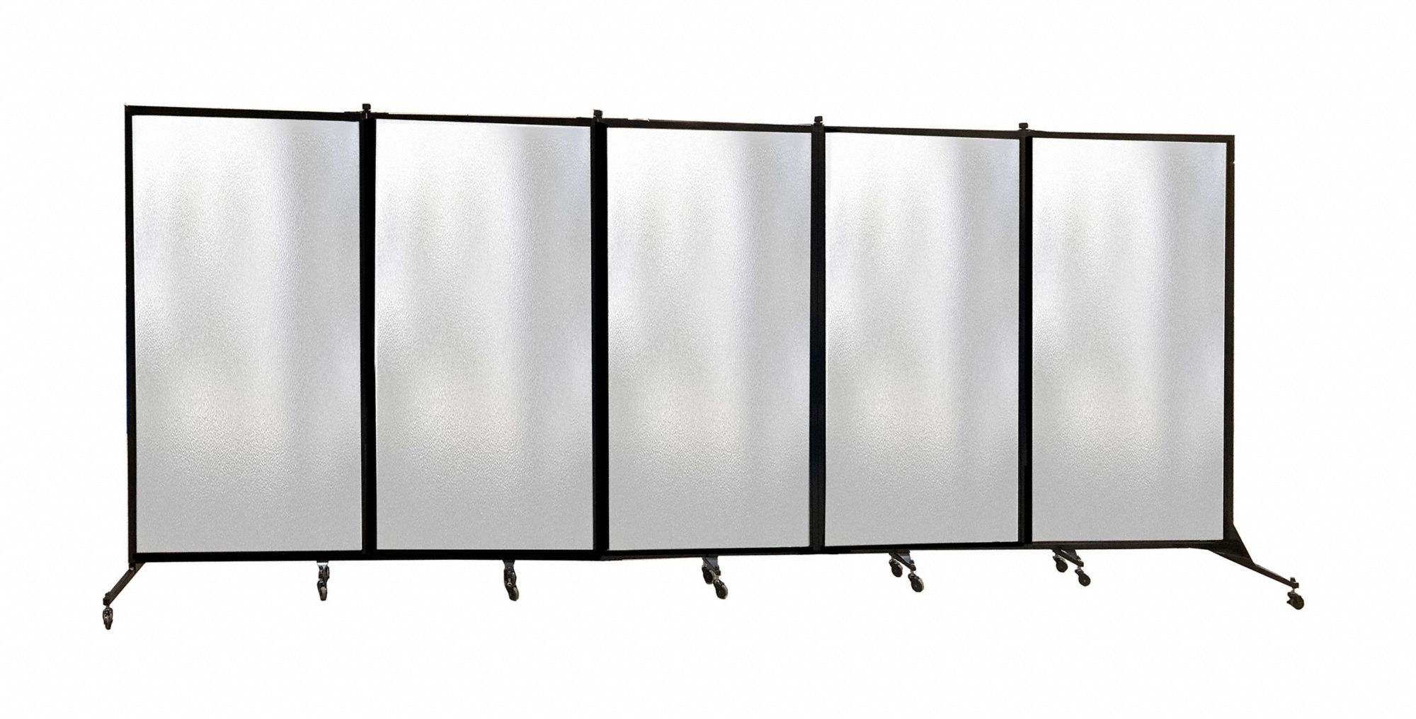 SCREENFLEX, 5 Panels, 6 ft 2 in, Panel full frosted room divider