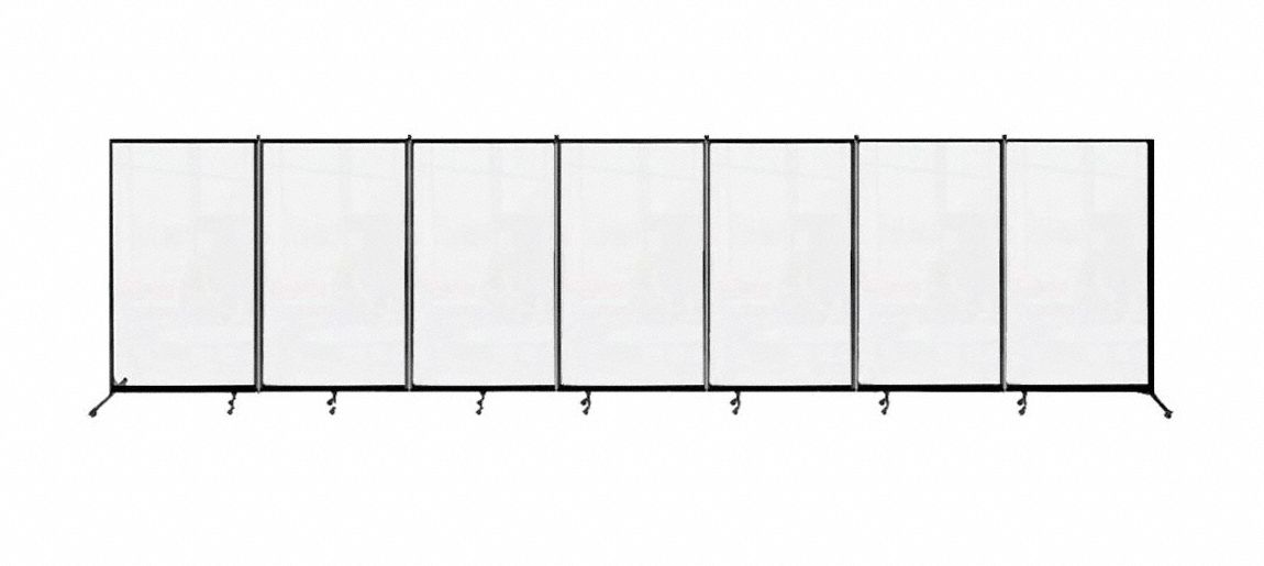 SCREENFLEX, 7 Panels, 6 ft 2 in, Panel clear room divider 782KN9CRD7