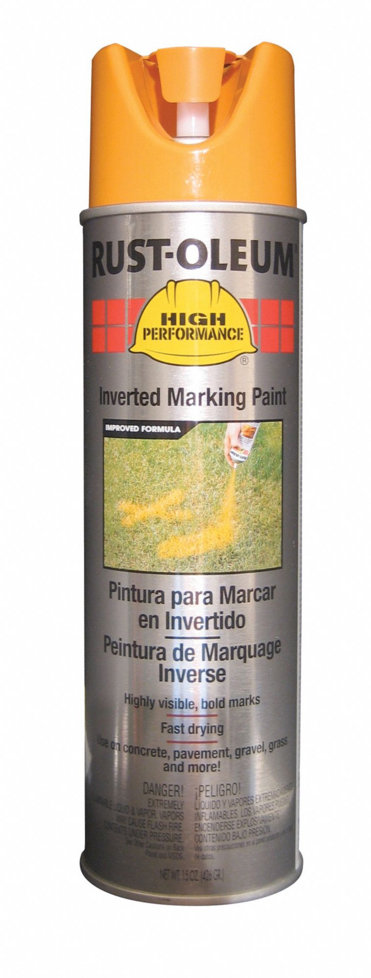 RUSTOLEUM, Inverted Paint Dispensing, Caution Yellow, Inverted Marking