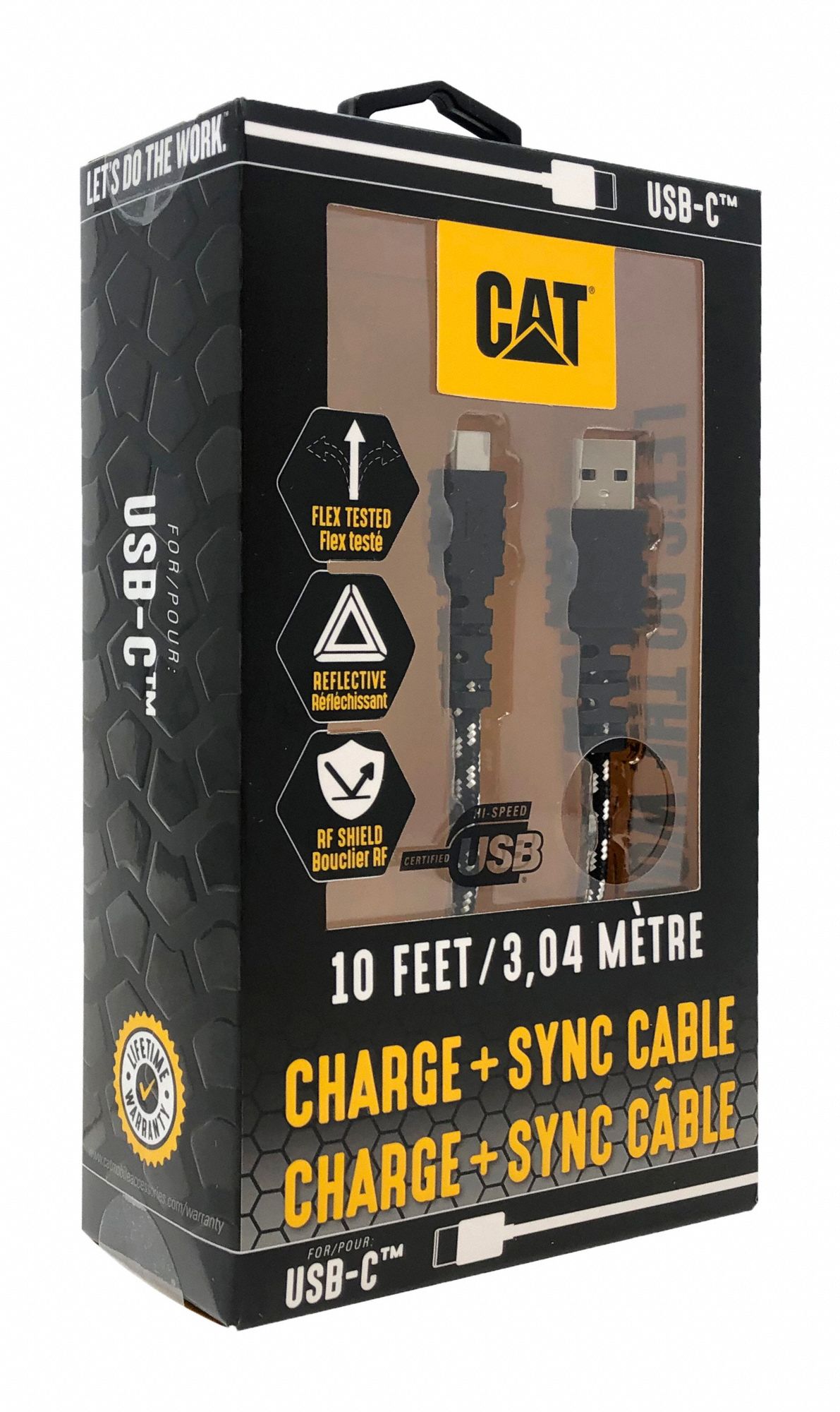 CAT, 2.0, 10 ft Cable Lg, USB Charging Cable, 10 ft 783AH8CATUSB
