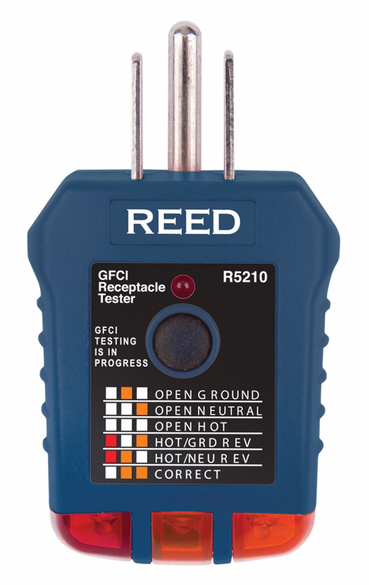 REED INSTRUMENTS, GFCI Testers, Hot/Ground Reverse, Receptacle Tester