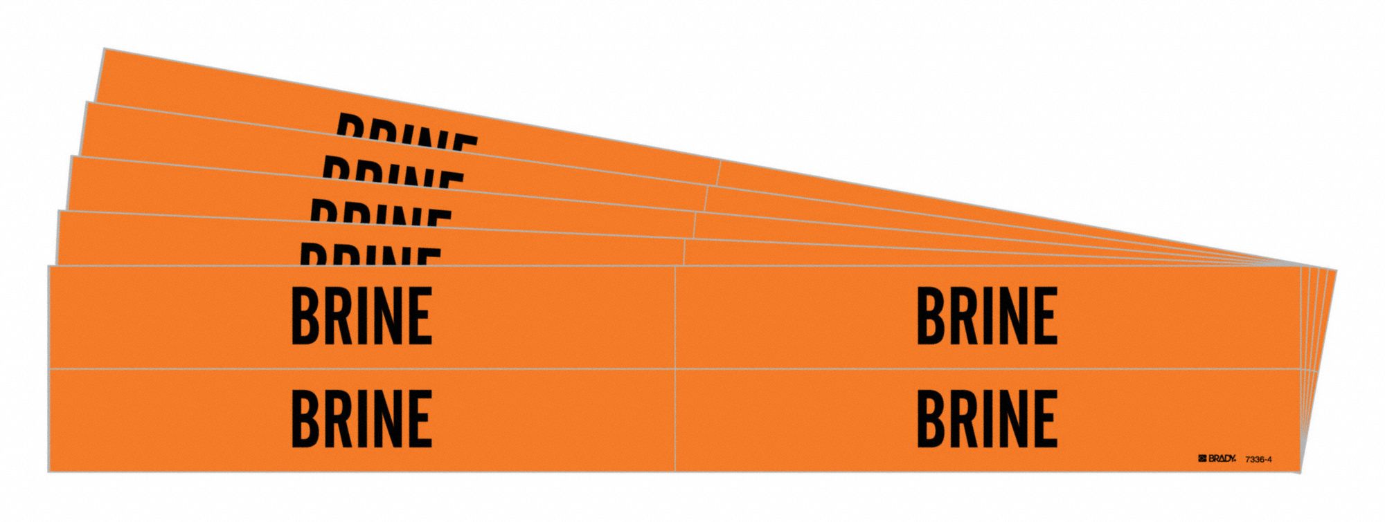 Pipe Marker, Pipe Marker Legend Brine, Fits Pipe O.D. 3/4 to 2 3/8 in