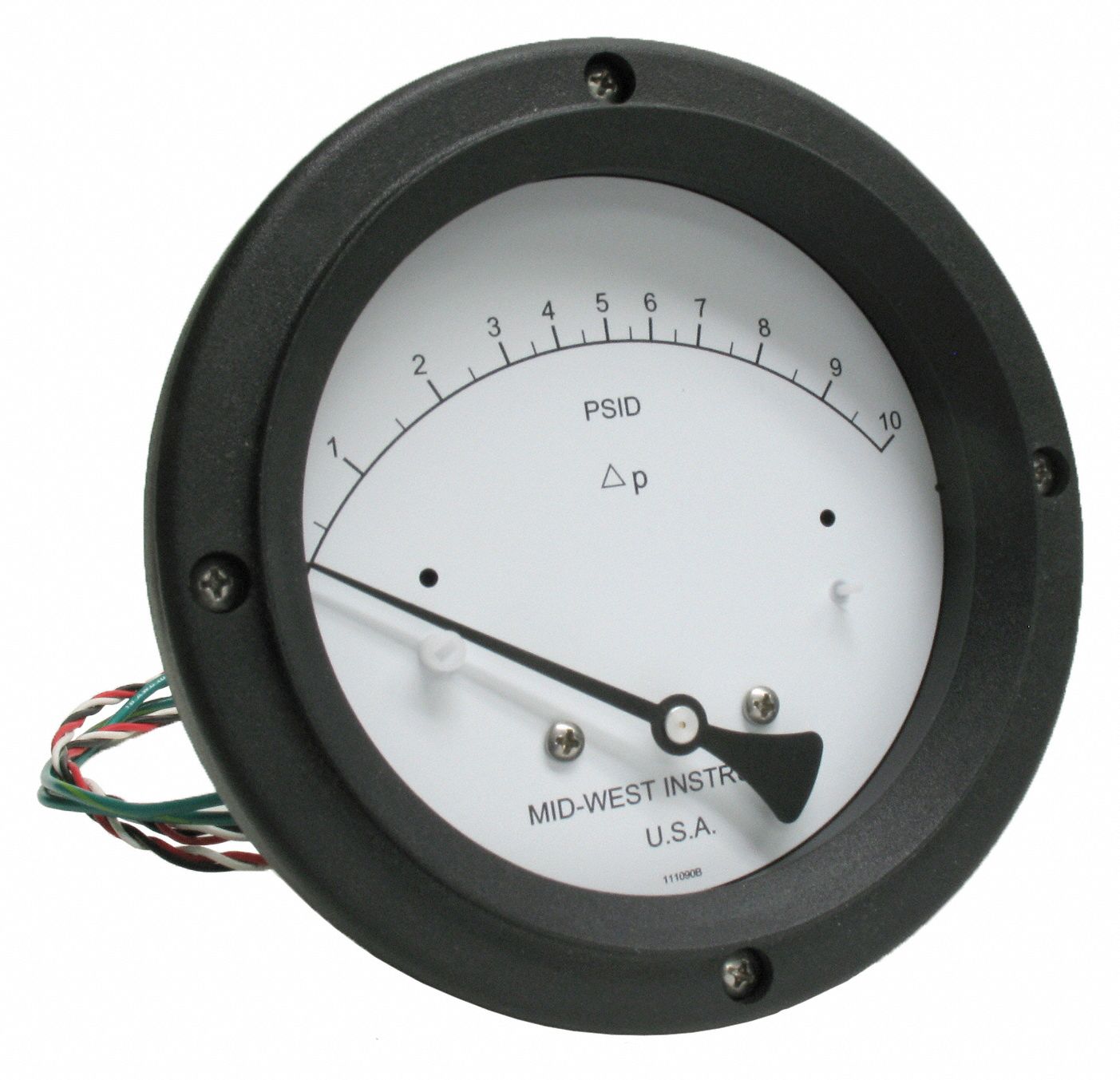 MIDWEST INSTRUMENT, 0 to 110 psid, Back, Differential Pressure Gauge