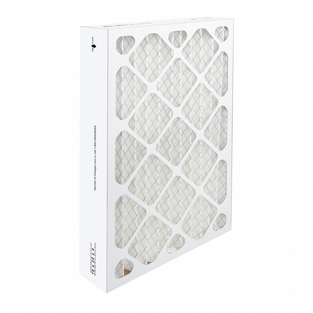 GRAINGER APPROVED Pleated Air Filters 16x25x4, MERV 13, High Capacity