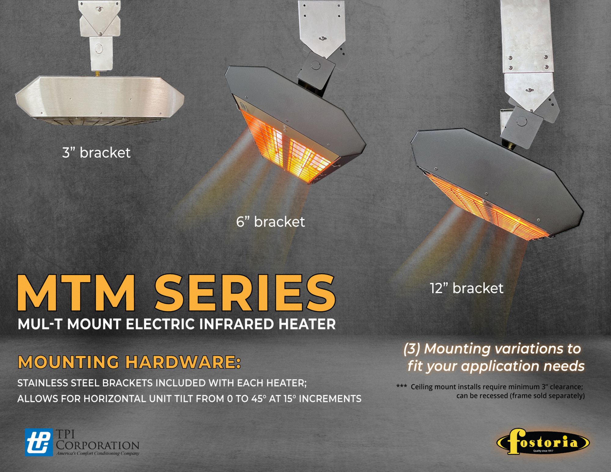 FOSTORIA Infrared Quartz Electric Heater 7500 W Watt Output, 480 V AC