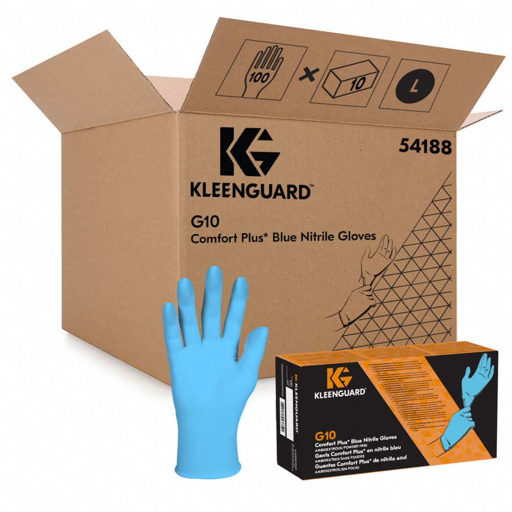KLEENGUARD, FoodGrade/Gen Purpose, L ( 9 ), Disposable Gloves 786VE4