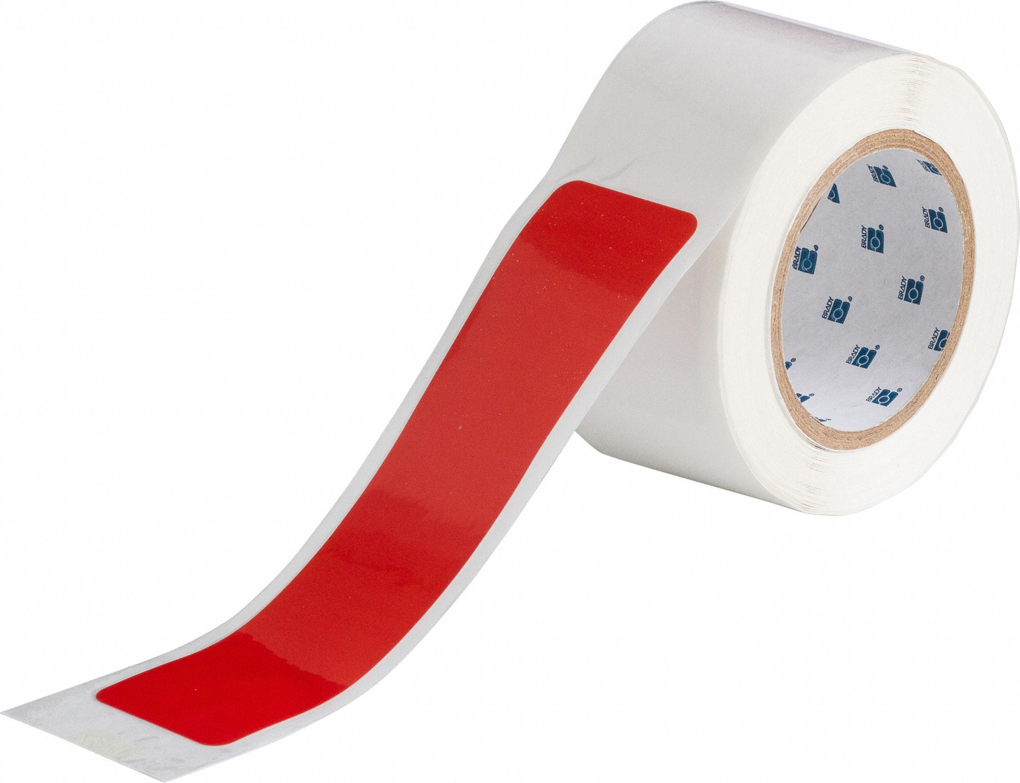Floor Marking Tape, Rectangle, Solid, Red, 2 in, 8 in, Polyester, PK 65 Grainger