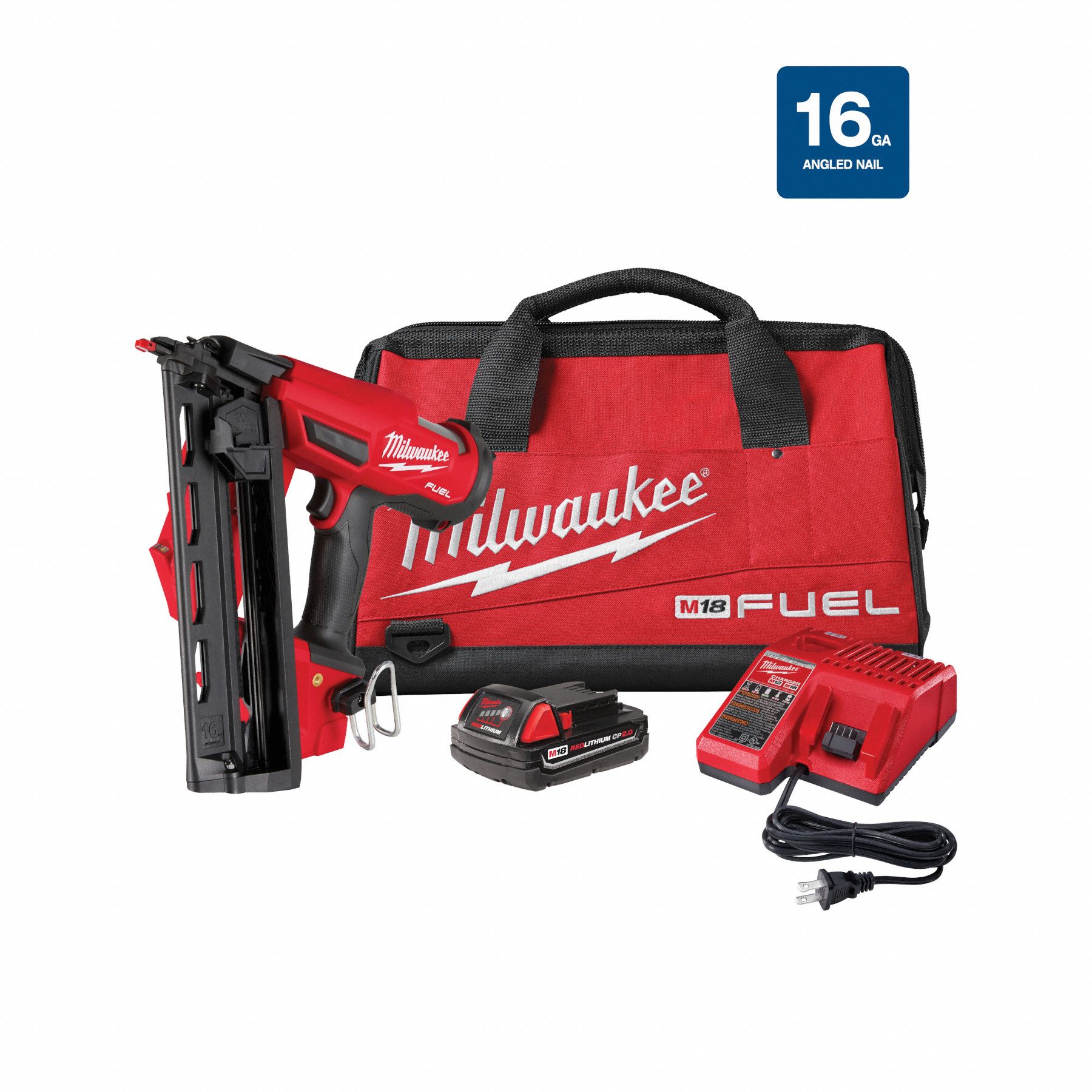 MILWAUKEE, Finish, Sequential, Nail Gun Kit 787D08284121CT Grainger