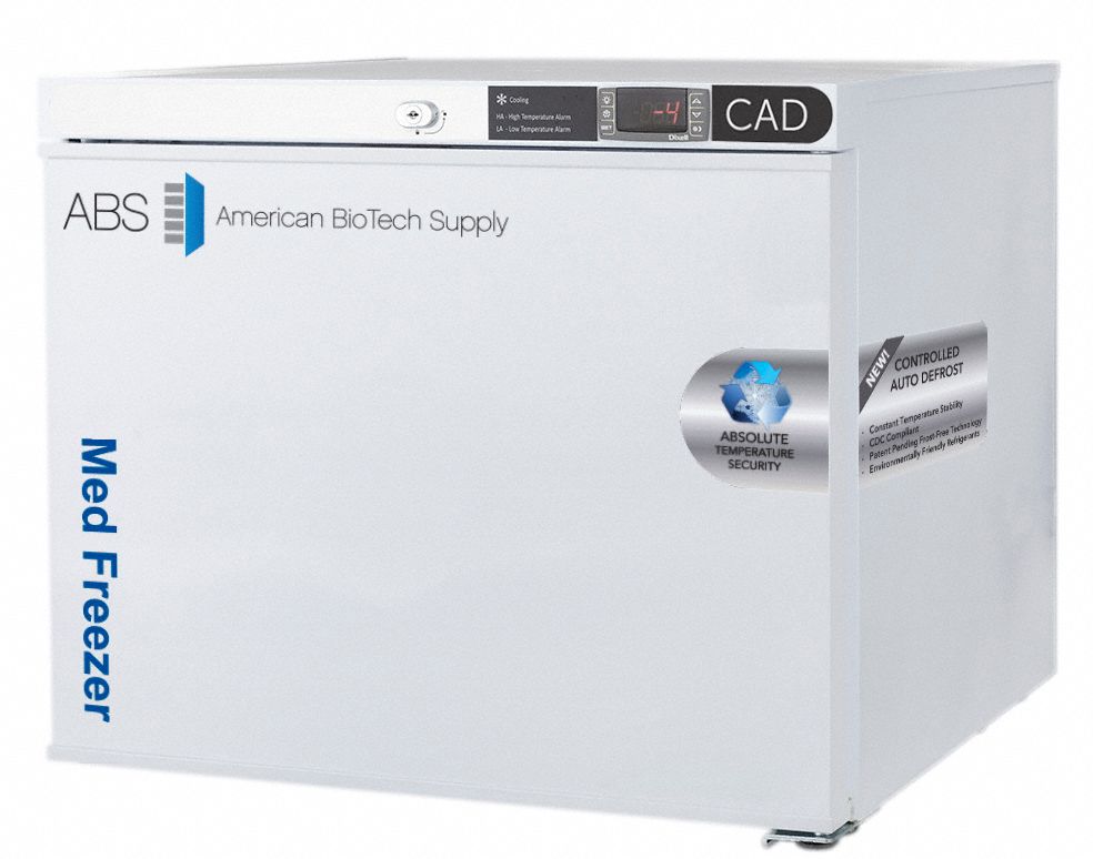 AMERICAN BIOTECH SUPPLY, 1 cu ft cu ft Freezer Capacity, 15° to 25