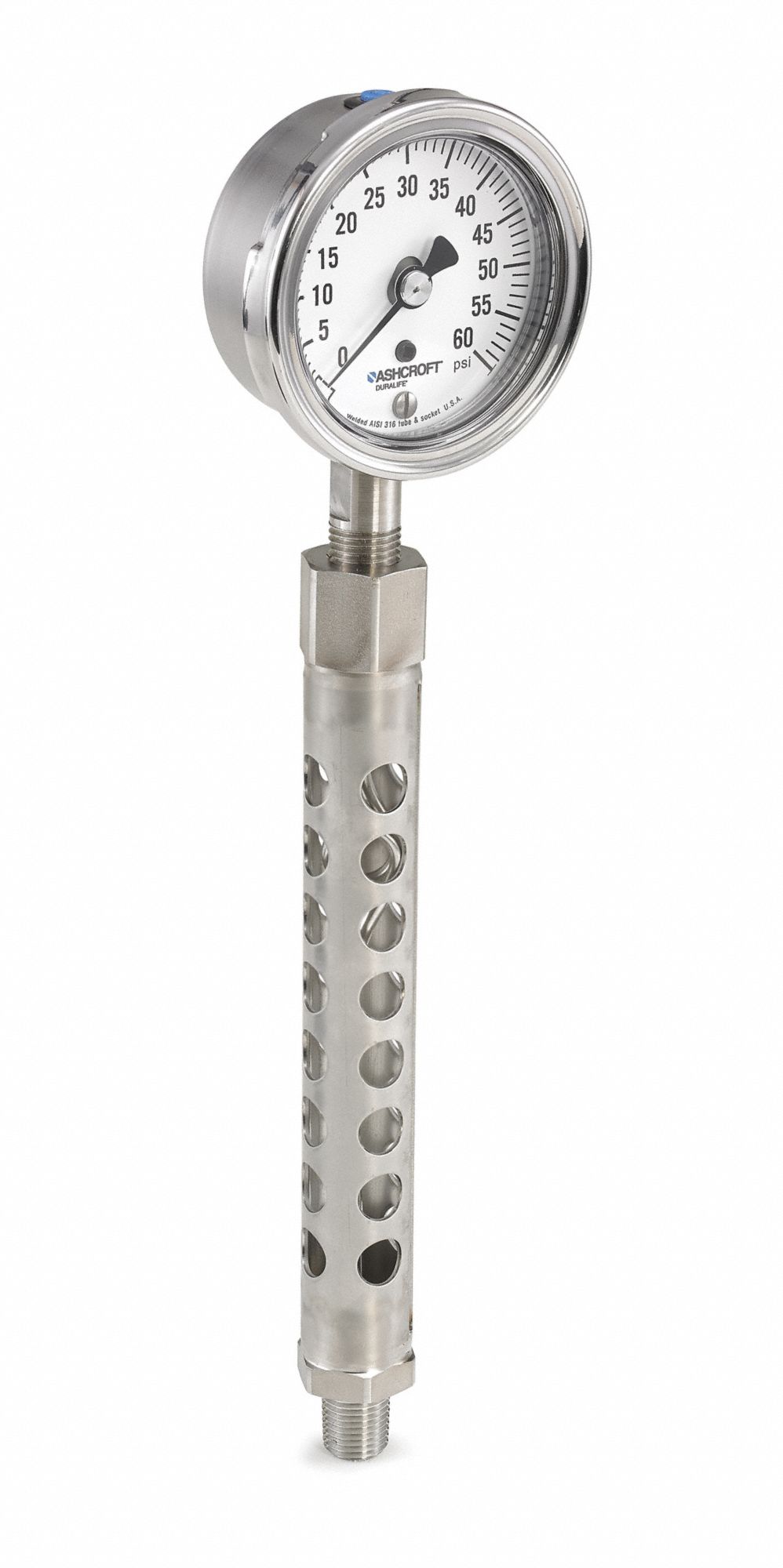 ASHCROFT, 0 to 3,000 psi, 2 1/2 in Nominal Dial Size, Pressure Gauge