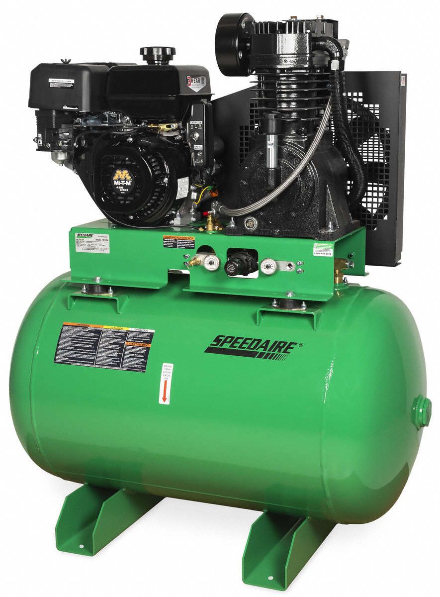 SPEEDAIRE, 2 Stage, 14 hp Engine, Stationary Air Compressor 787U94