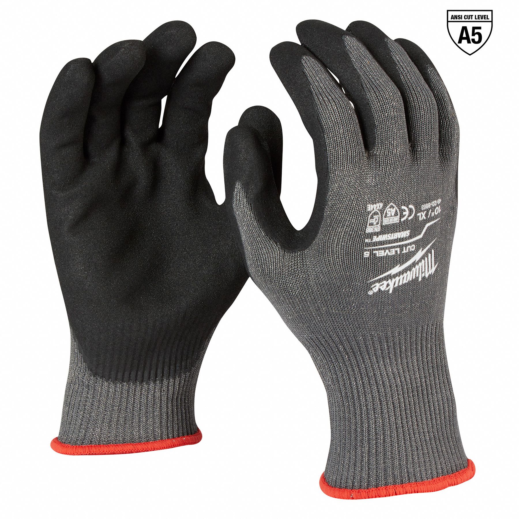 MILWAUKEE, XL ( 10 ), ANSI Cut Level A5, Work Gloves 787UV14822