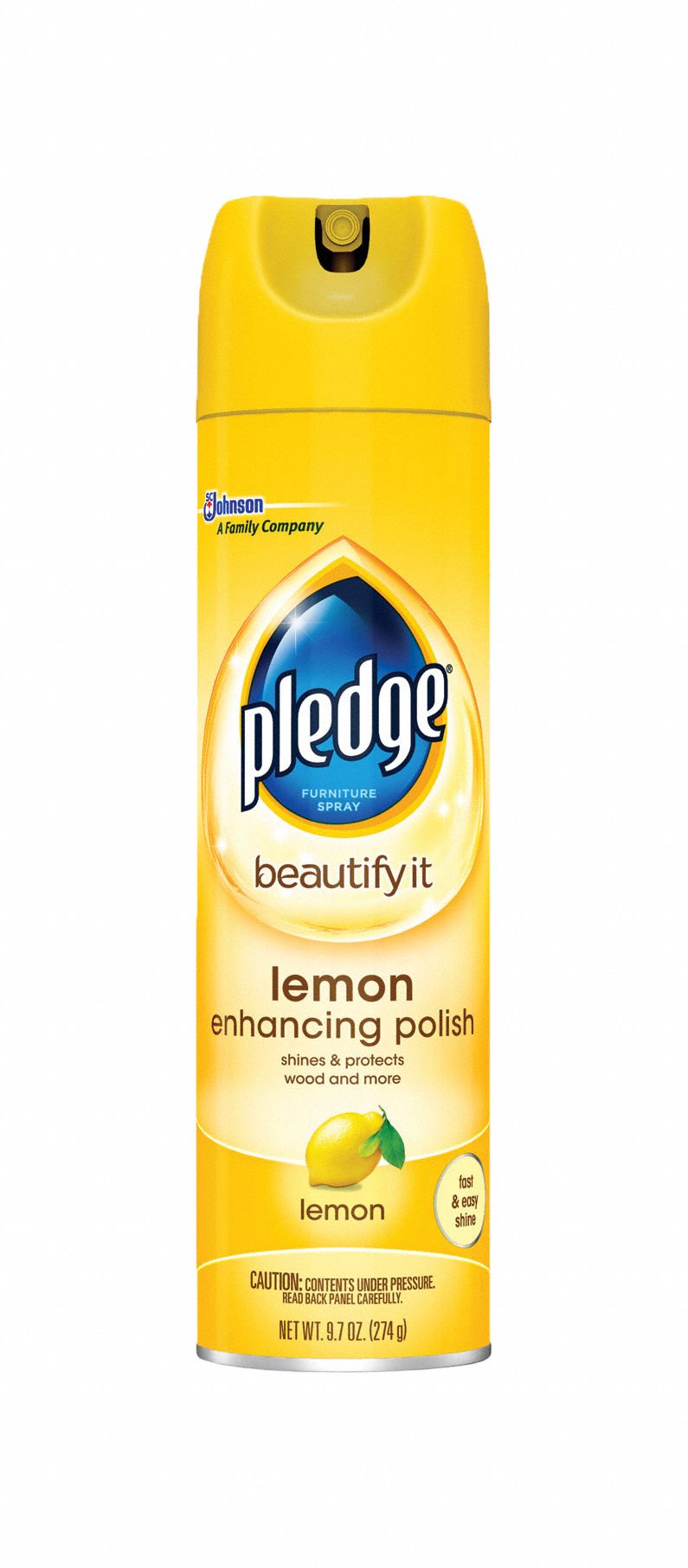 PLEDGE Furniture Polish Aerosol Spray Can, 9.7 oz Container Size