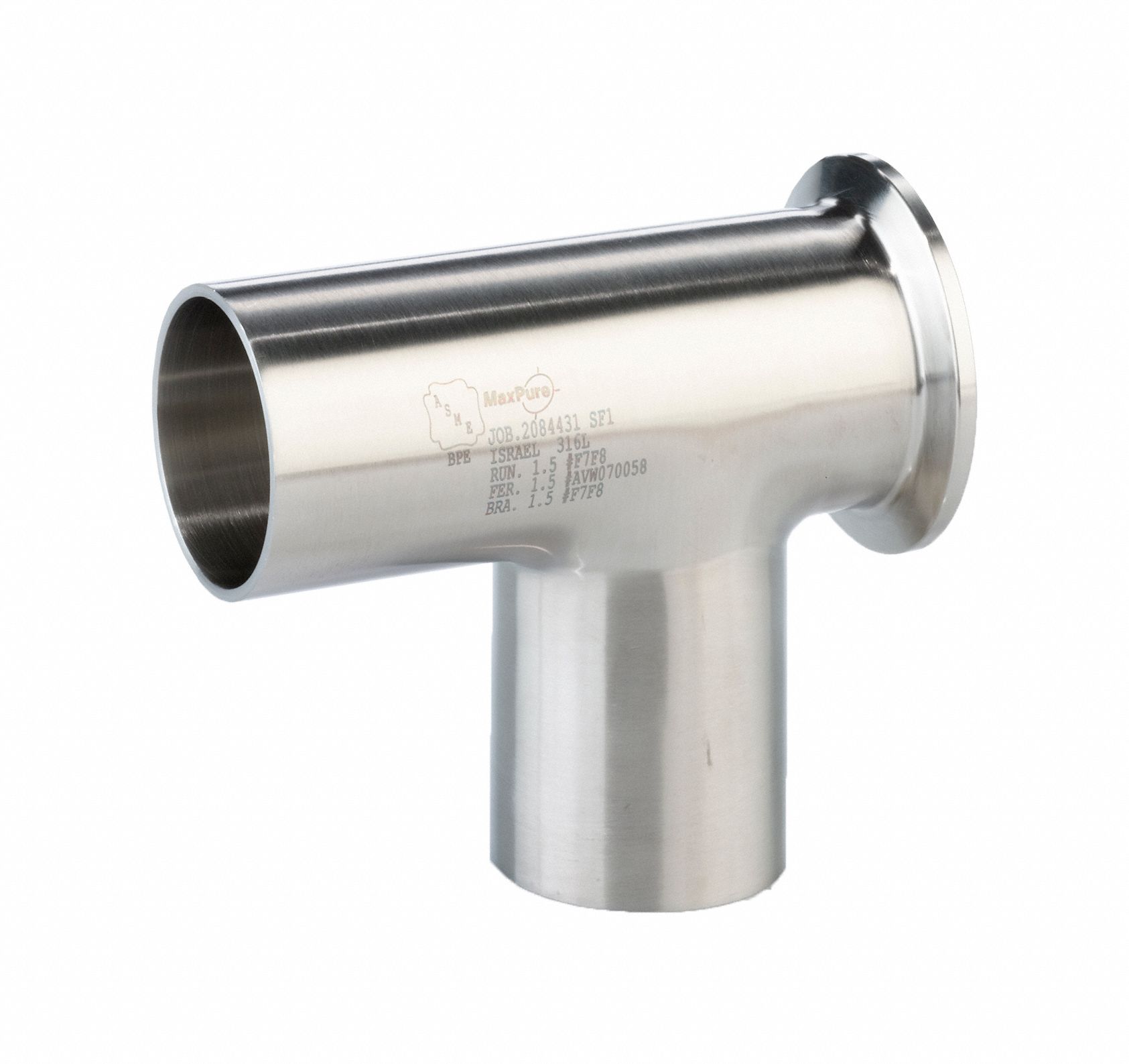 316L Stainless Steel, Orbital Weld x Clamp x Orbital Weld, Short Outlet