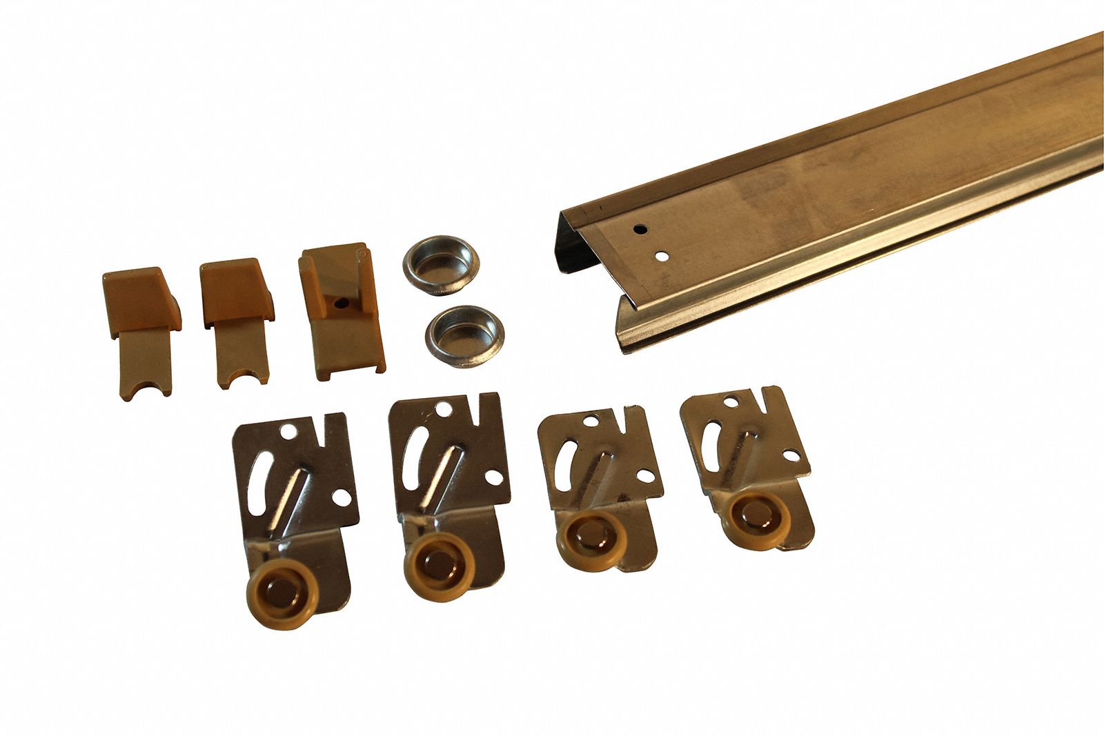 Sliding Door, Steel/Plastic/Nylon, ByPass Closet Door Track Set