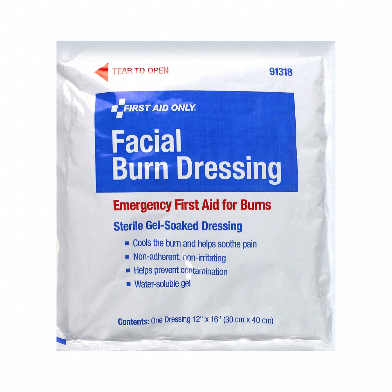 FIRST AID ONLY, Sterile, White, Facial Burn Dressing 793PE691318