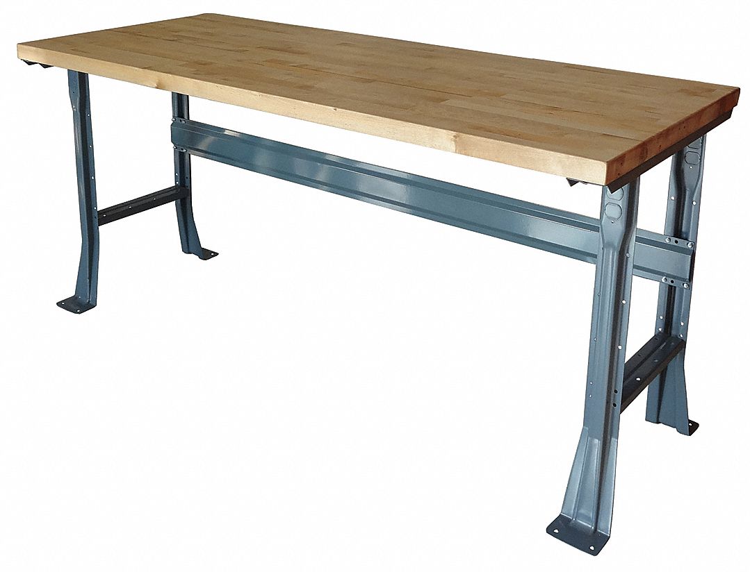 GRAINGER APPROVED Workbench, Butcher Block, 30" Depth, 34" Height, 48