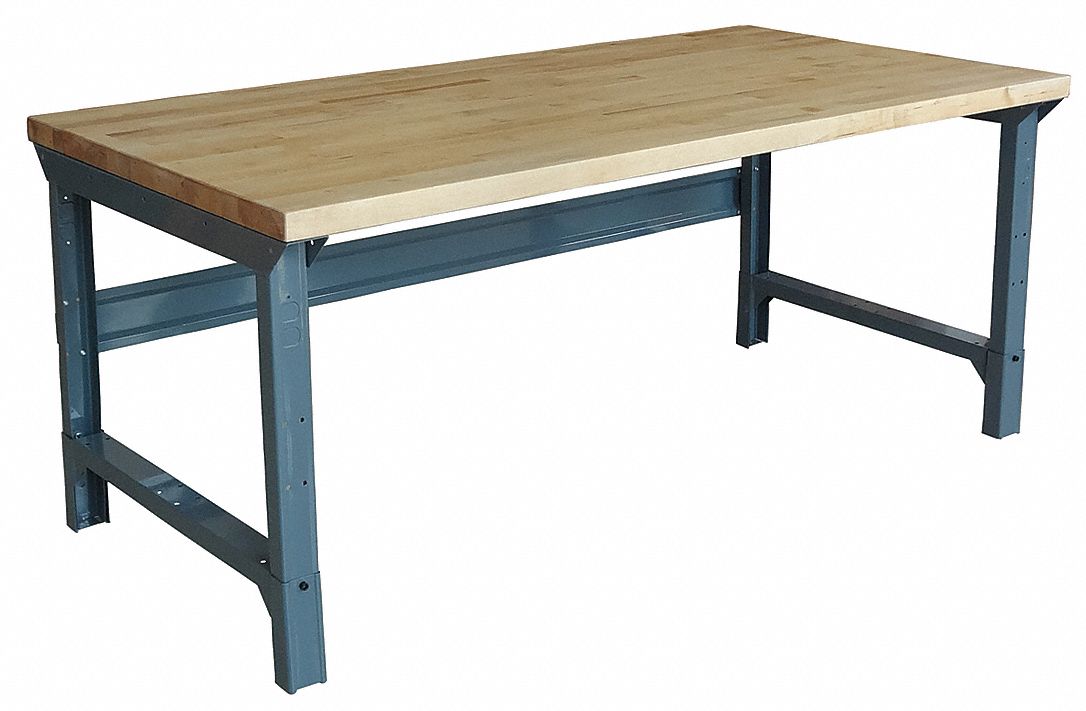 GRAINGER APPROVED Bolted Workbench, Butcher Block, 30 in Depth, 303/4