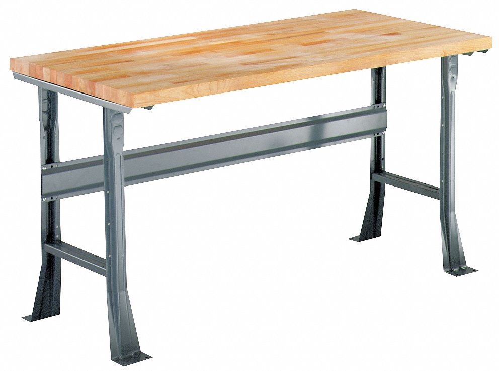 GRAINGER APPROVED Workbench, Butcher Block, 30 in Depth, 34 in Height