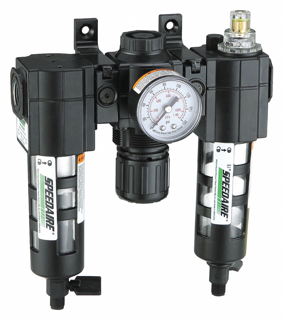 SPEEDAIRE, 3/8 in NPT, 51 cfm, Filter/Regulator/Lubricator 7D697