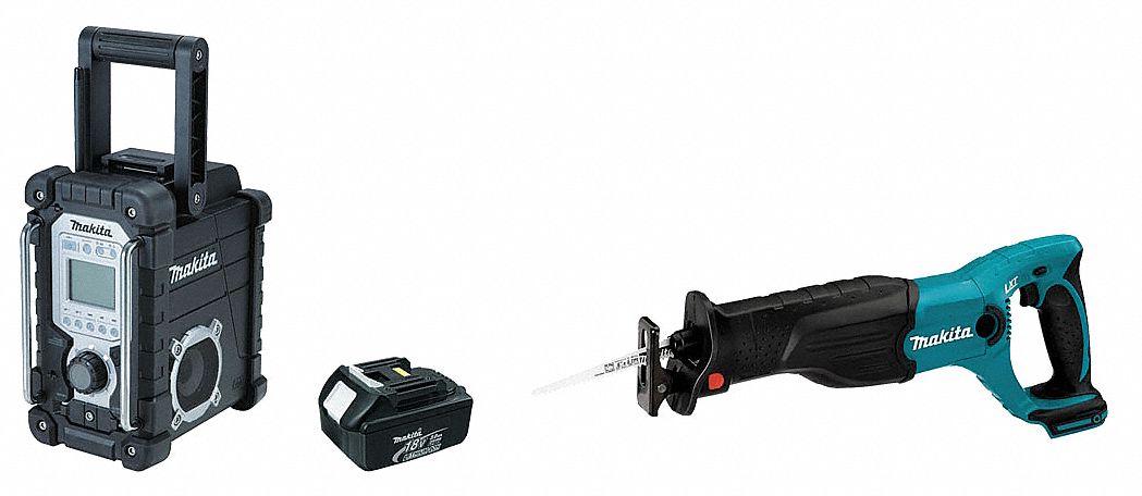 Makita Cordless Recip Saw Radio Add Bat 7df38 7df38 Grainger