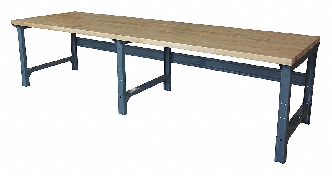 GRAINGER APPROVED Workbench, Butcher Block, 36 in Depth, 34 in Height