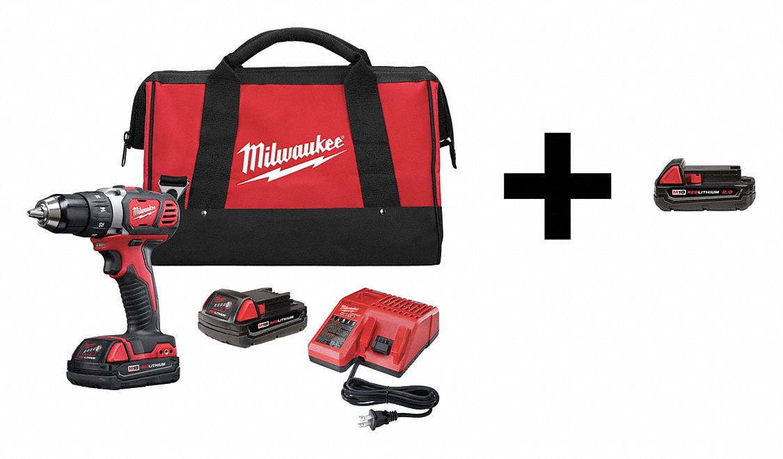 MILWAUKEE, 18V DC, Compact, Drill Kit 7DH45260622CT / 48111820