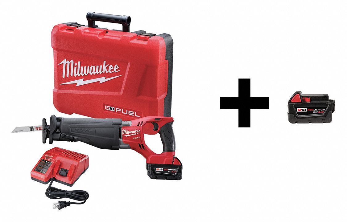 MILWAUKEE Recip Saw with Additional Battery, 18V 7DH86272021 / 48