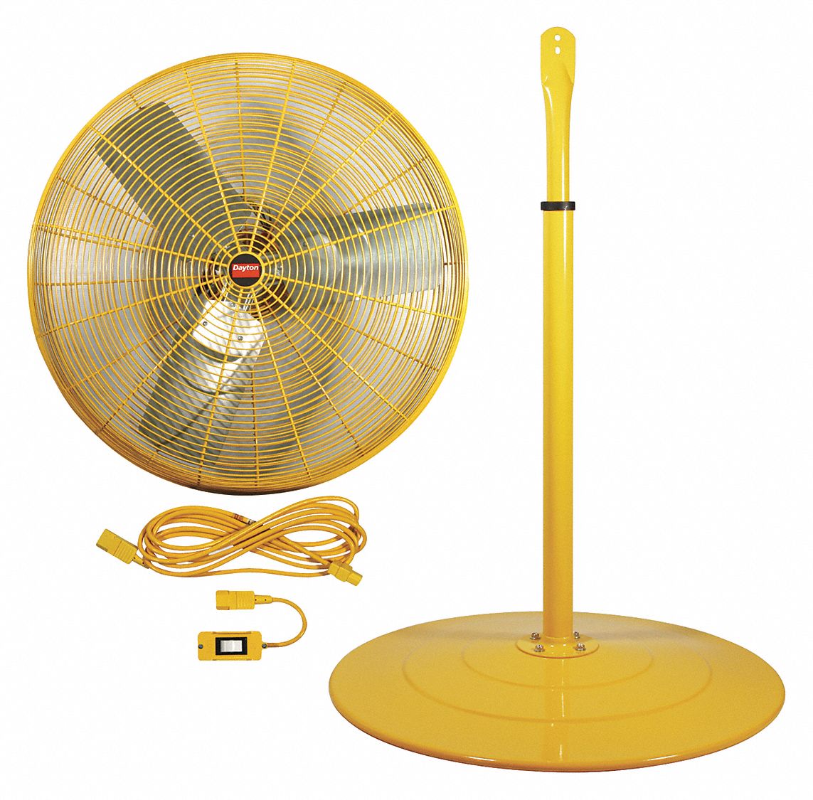 DAYTON 30 in HighVisibility Industrial Fan, Stationary, Pedestal, 115V