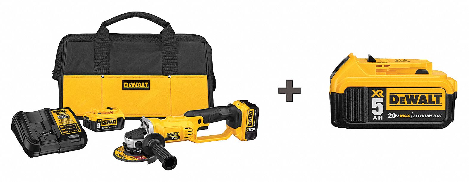 DEWALT Cordless Angle Grinder Kit, 20.0 V, 41/2" 7DZ33DCG412P2