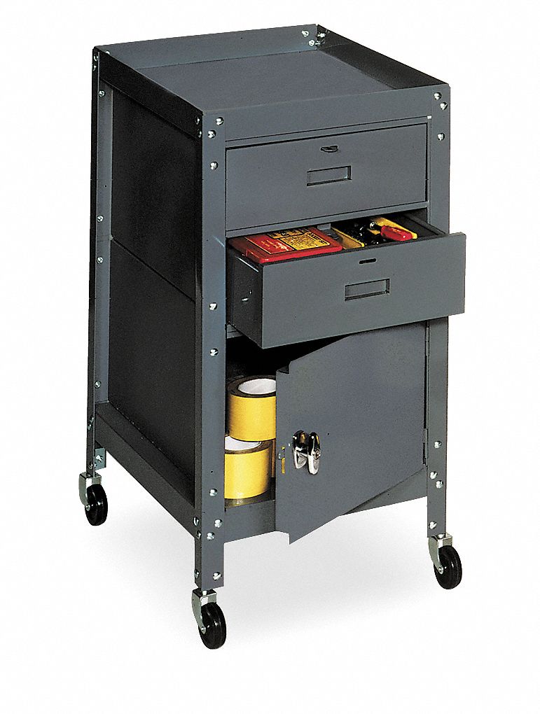 GRAINGER APPROVED Mobile Workbench, Steel, 18 in Depth, 341/2