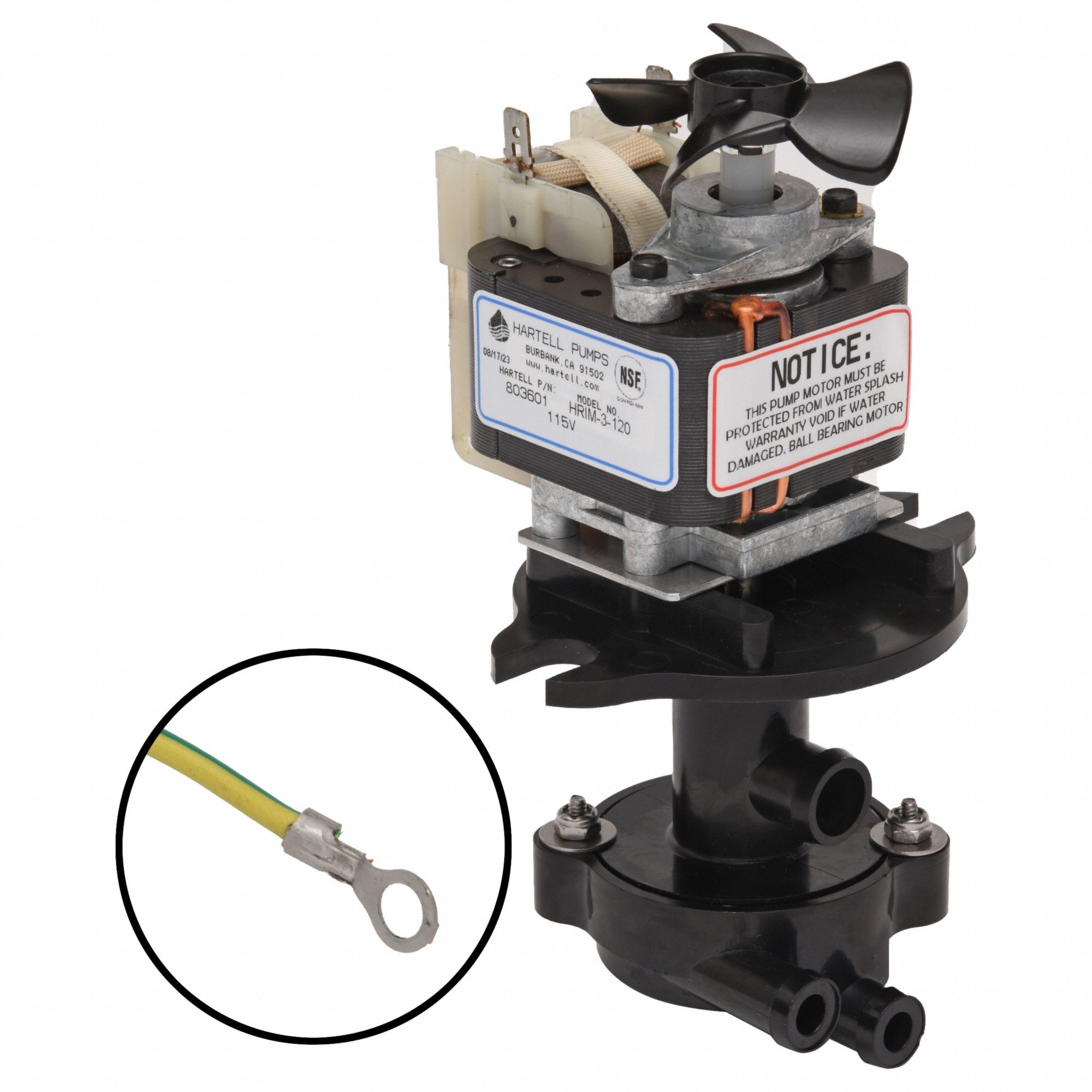 HARTELL, 5/24 hp, 120V AC, Ice Machine Pump 811DA4HRIM3120 Grainger