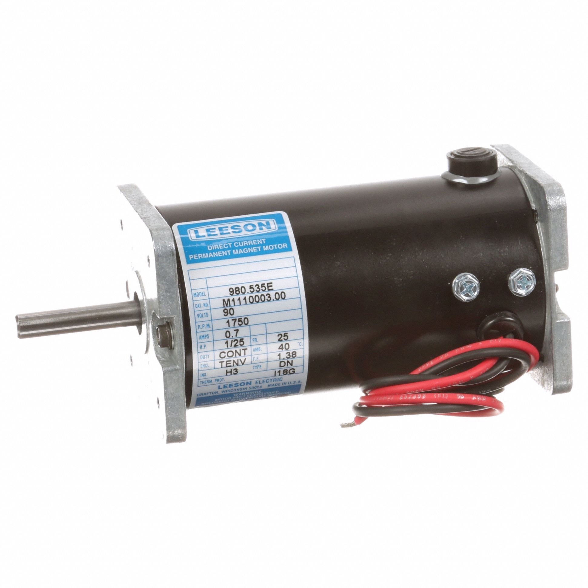 LEESON, 1/25 HP, 1,750 Nameplate RPM, DC Permanent Motor