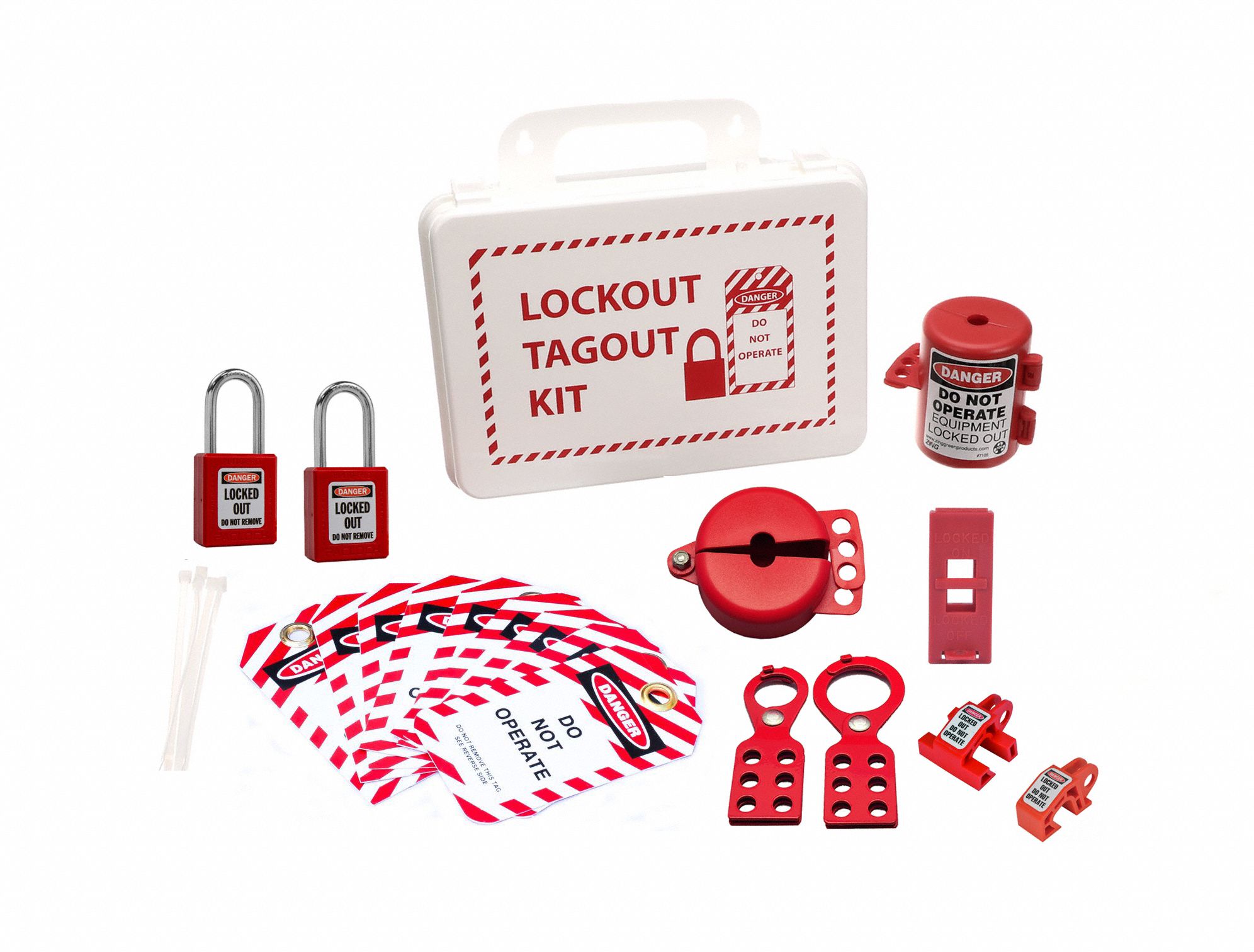 ZING, Electrical, Keyed Different Padlocks, Lockout Tagout Kit 808G21